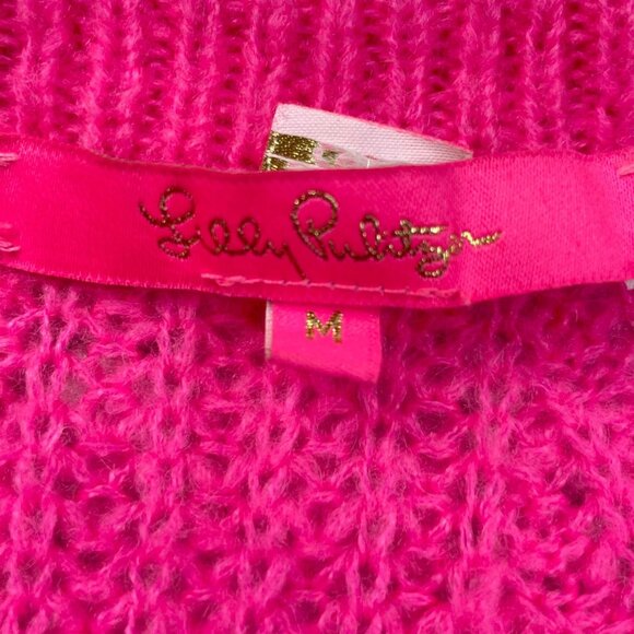 Lilly Pulitzer Kasmina V-Neck Sweater Hot Pink Isle - Picture 5 of 9